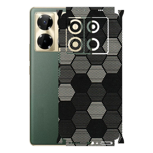 INFINIX Phone Skins (All Models) - Black & White Dotted Honeycomb Texture - 3D Embossed Finish (L-202) Infinix Note 40 PRO PLUS