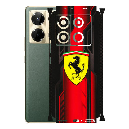 INFINIX Phone Skins (All Models) - Black Ferrari Logo - 3D Embossed Finish (L-253) Infinix Note 40 PRO PLUS