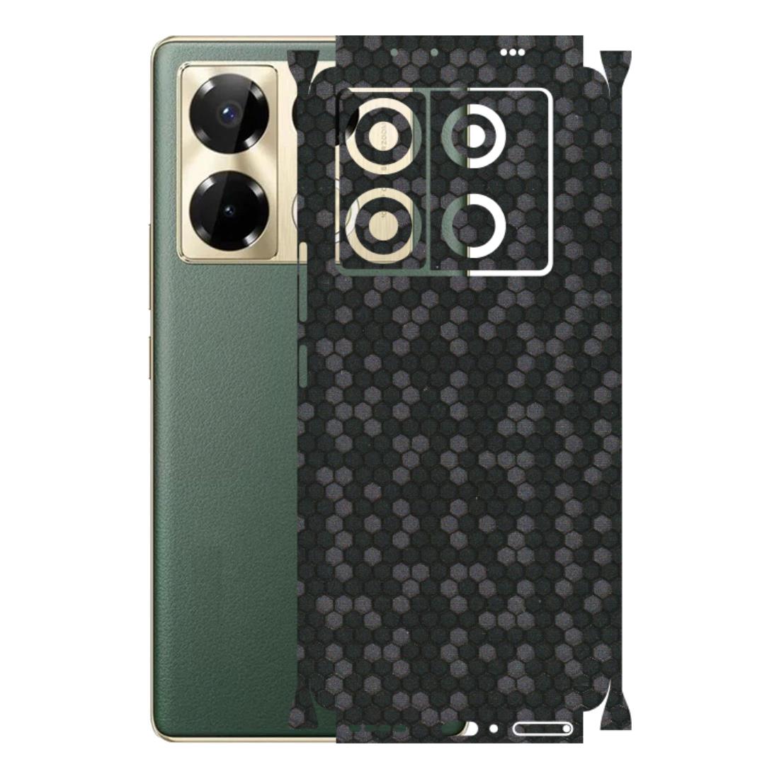 INFINIX Phone Skins (All Models) - Black Grey Honeycomb Sober - 3D Embossed Finish (L-85) Infinix Note 40 PRO PLUS