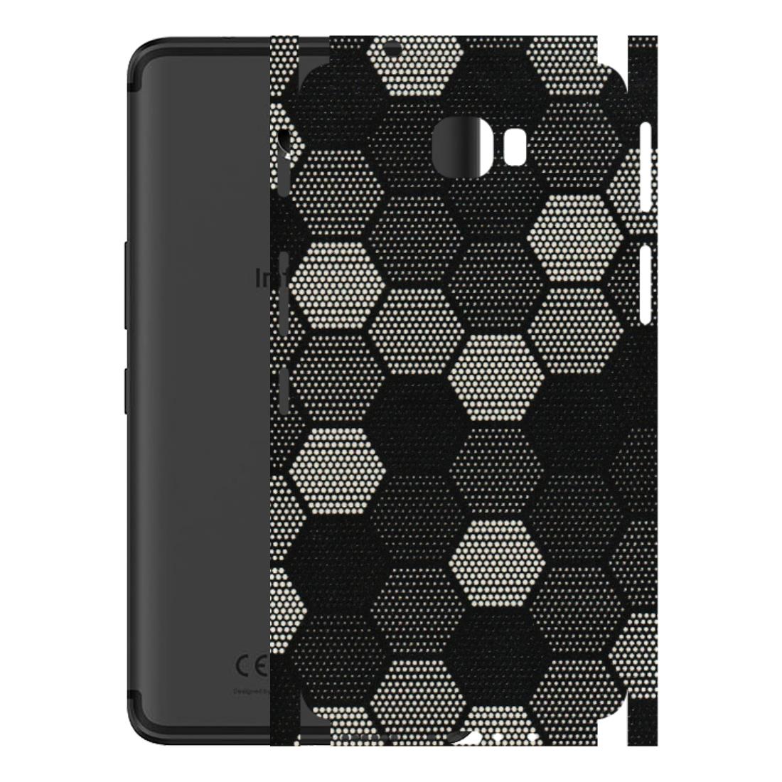 INFINIX Phone Skins (All Models) - Black & White Dotted Honeycomb Texture - 3D Embossed Finish (L-202) Infinix Note 4 Pro