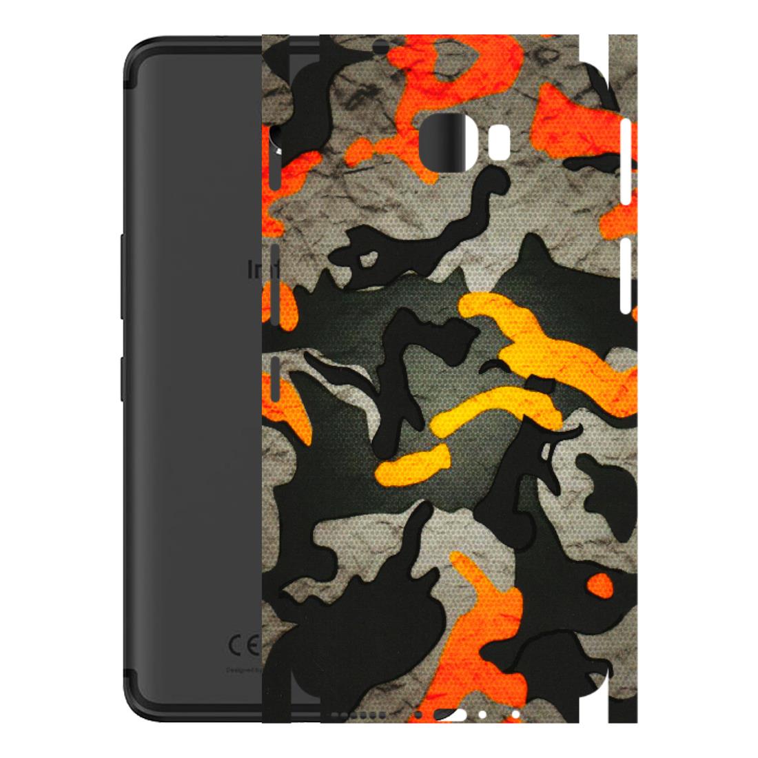 INFINIX Phone Skins (All Models) - Orange Camouflage - 3D Embossed Finish (L-204) Infinix Note 4 Pro