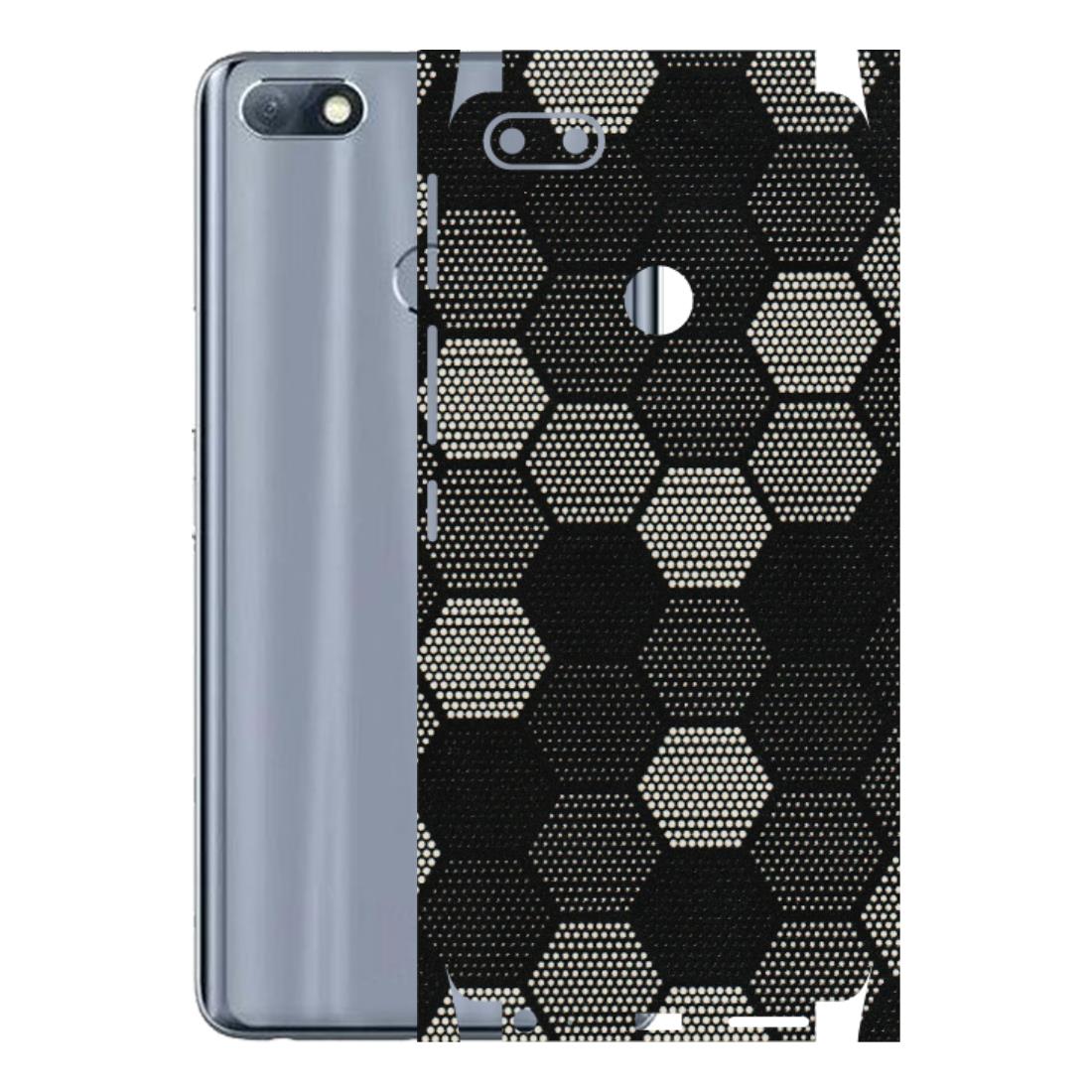 INFINIX Phone Skins (All Models) - Black & White Dotted Honeycomb Texture - 3D Embossed Finish (L-202) Infinix Note 5