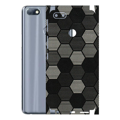 INFINIX Phone Skins (All Models) - Black & White Dotted Honeycomb Texture - 3D Embossed Finish (L-202) Infinix Note 5