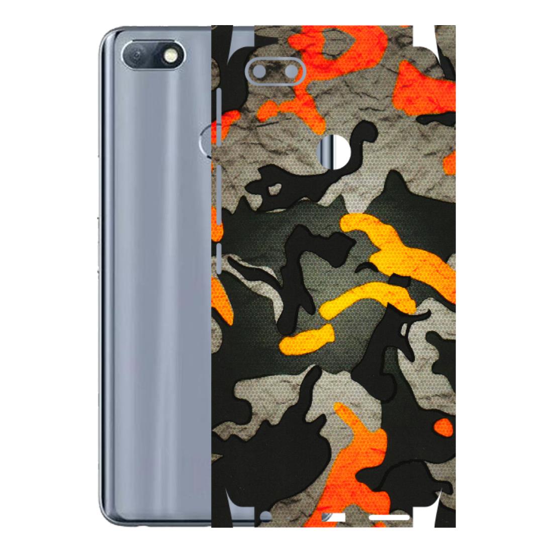 INFINIX Phone Skins (All Models) - Orange Camouflage - 3D Embossed Finish (L-204) Infinix Note 5