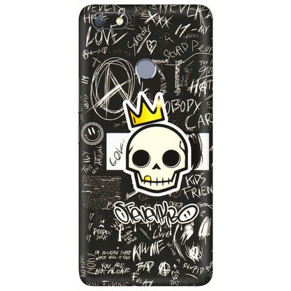 INFINIX Phone Skins (All Models) - Funny Skull Black Chalk Grafitti - 3D Embossed Finish (L-22) Infinix Note 5