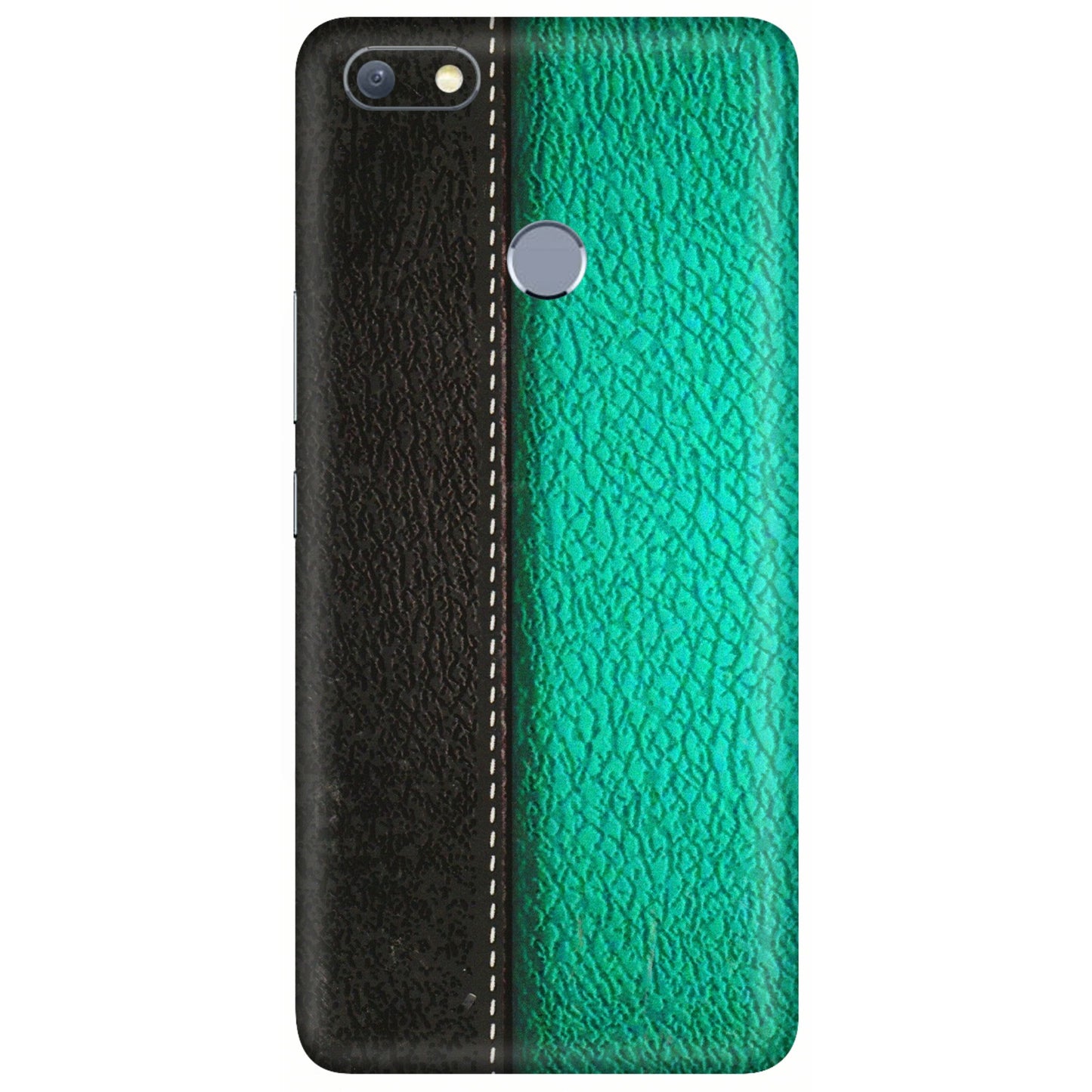 INFINIX Phone Skins (All Models) - Black Green Dual Leather Stich - 3D Embossed Finish (L-233) Infinix Note 5