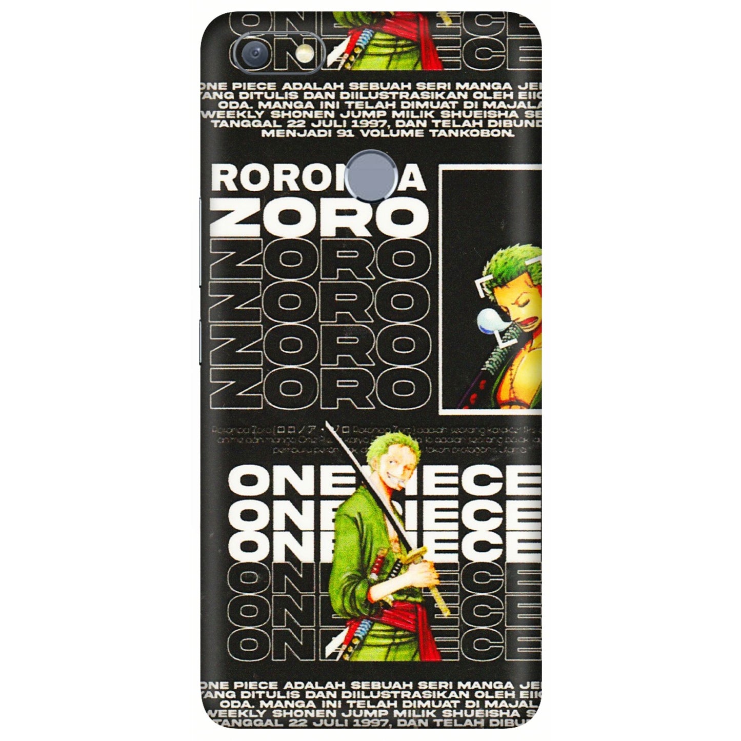 INFINIX Phone Skins (All Models) - One Piece Zoro - 3D Embossed Finish (L-250) Infinix Note 5