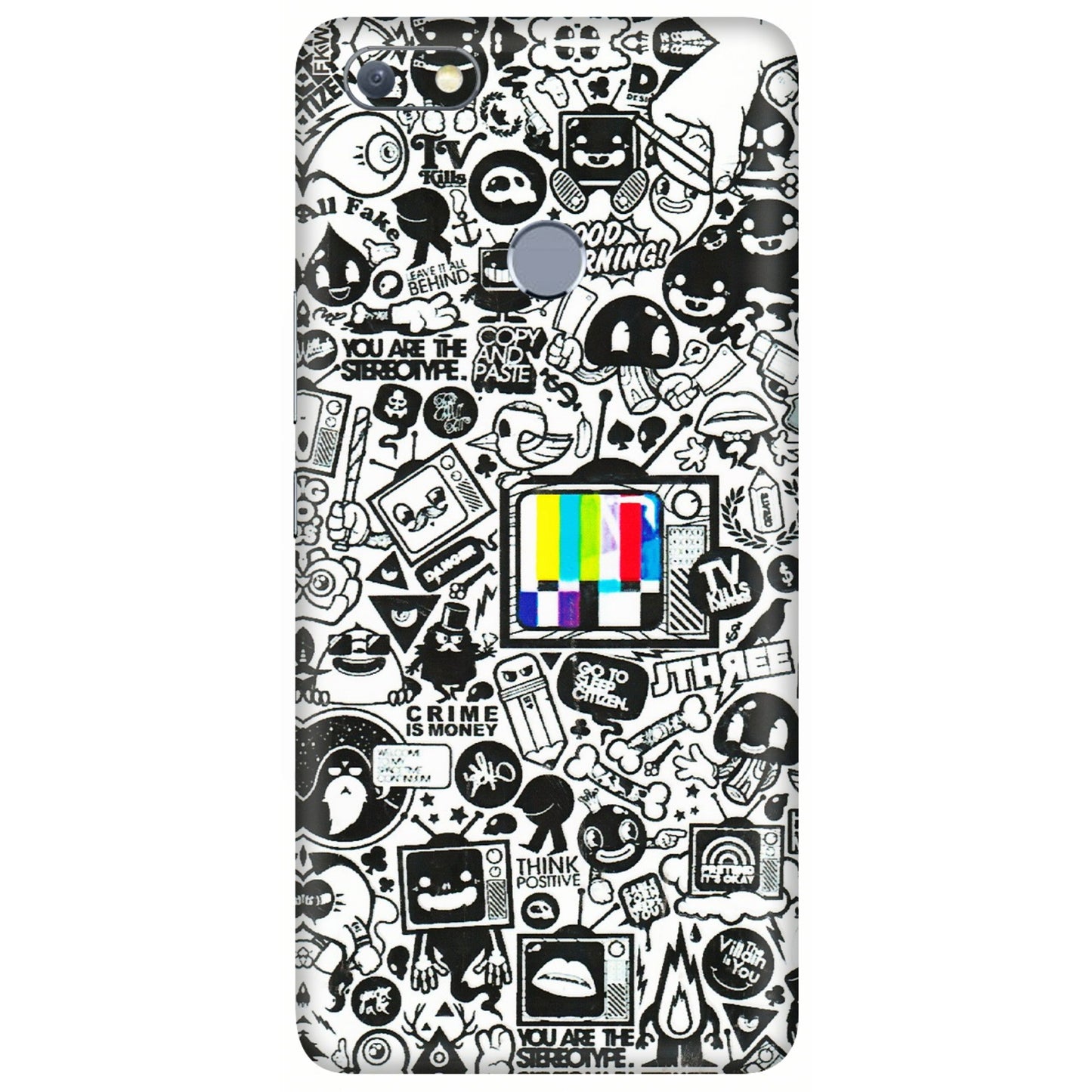 INFINIX Phone Skins (All Models) - Doodles Positive Art - 3D Embossed Finish (L-263) Infinix Note 5