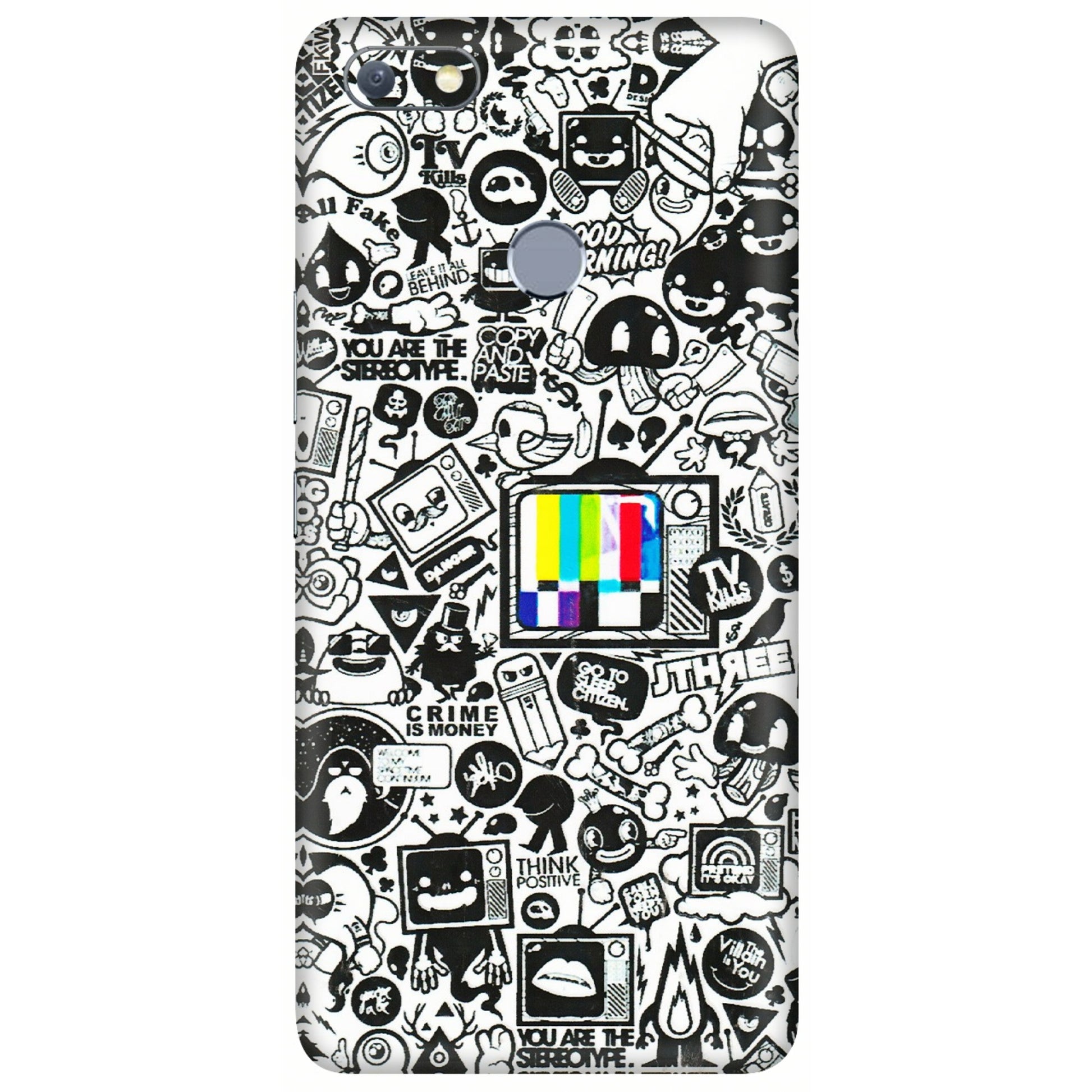 INFINIX Phone Skins (All Models) - Doodles Positive Art - 3D Embossed Finish (L-263) Infinix Note 5