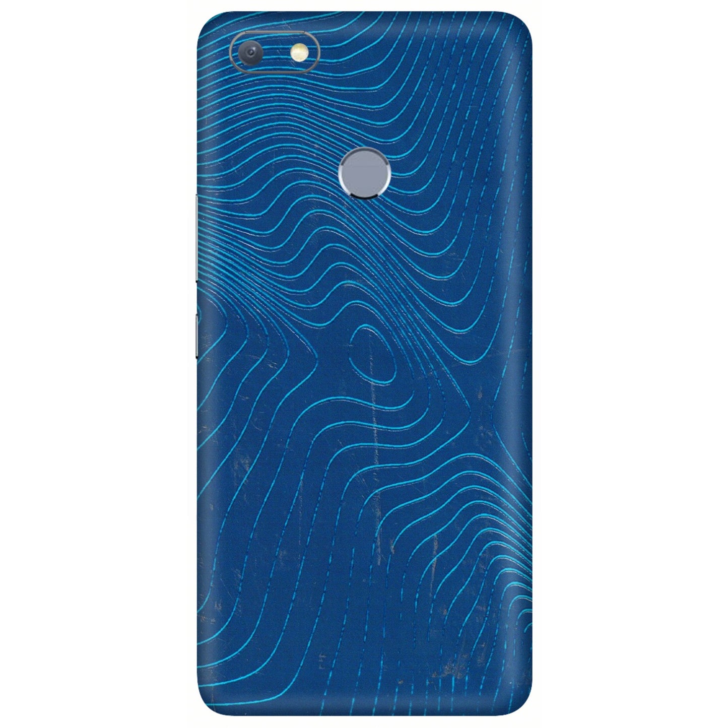 INFINIX Phone Skins (All Models) - Abstract Blue Line Map - 3D Embossed Finish (L-272) Infinix Note 5