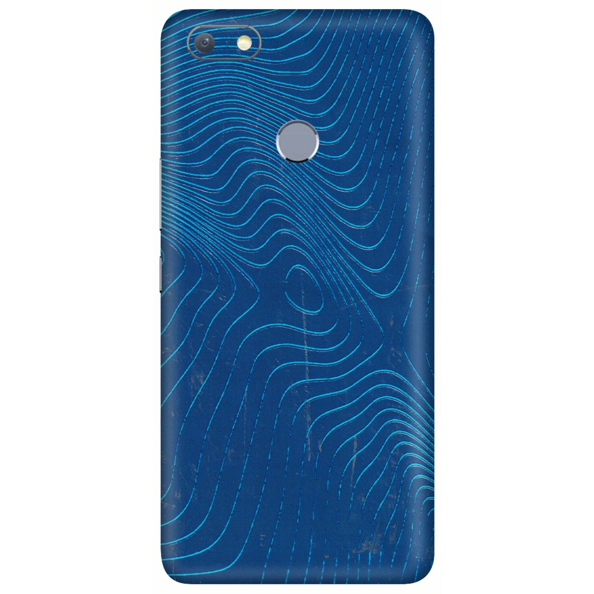 INFINIX Phone Skins (All Models) - Abstract Blue Line Map - 3D Embossed Finish (L-272) Infinix Note 5