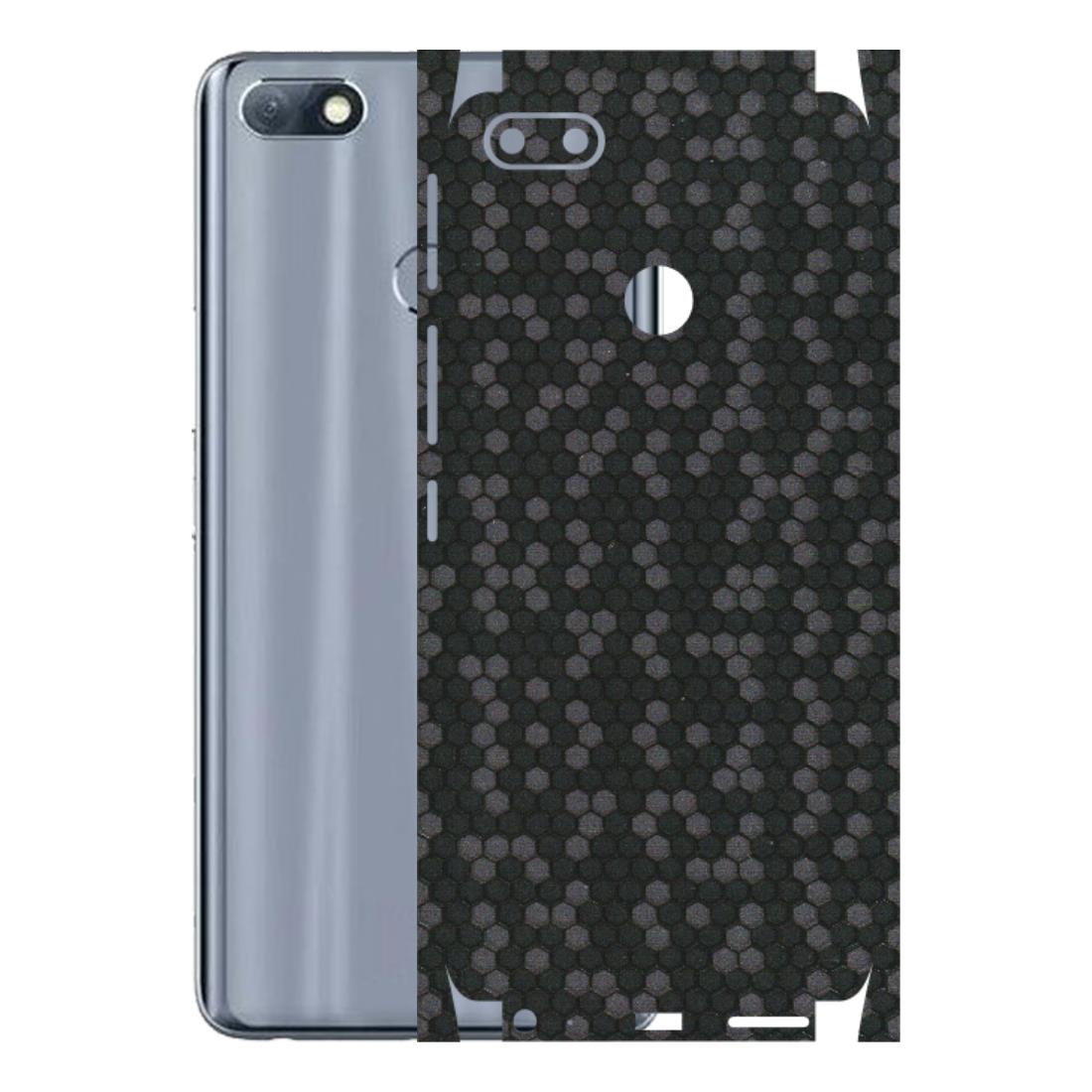 INFINIX Phone Skins (All Models) - Black Grey Honeycomb Sober - 3D Embossed Finish (L-85) Infinix Note 5