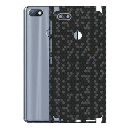 INFINIX Phone Skins (All Models) - Black Grey Honeycomb Sober - 3D Embossed Finish (L-85) Infinix Note 5