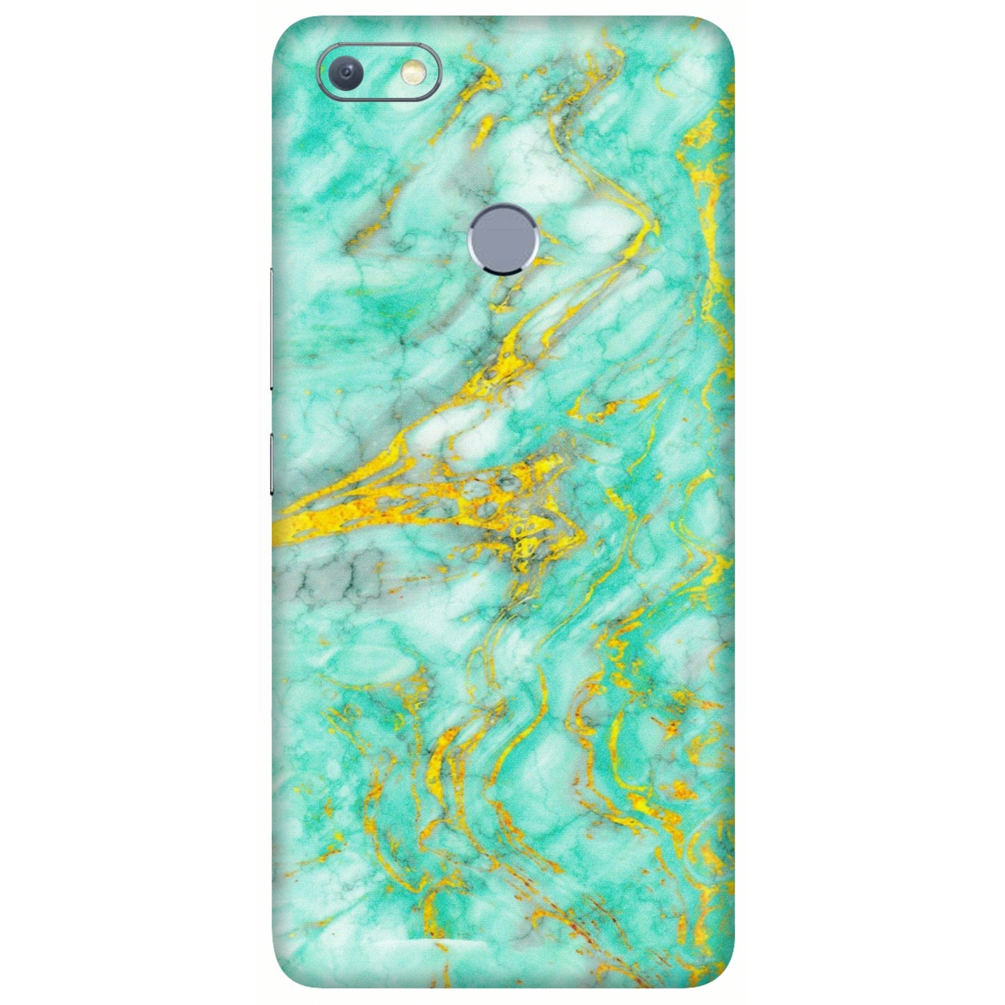 INFINIX Phone Skins (All Models) - Green And Gold Marble Feel - Matte Finish (M-16) Infinix Note 5