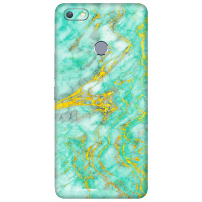 INFINIX Phone Skins (All Models) - Green And Gold Marble Feel - Matte Finish (M-16) Infinix Note 5