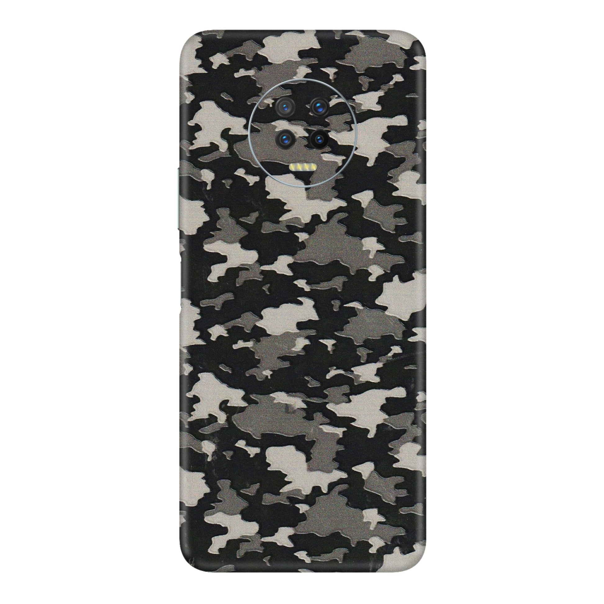 INFINIX Phone Skins (All Models) - Black/Grey Camoflaunge - 3D Embossed Finish (L-142) Infinix Note 7
