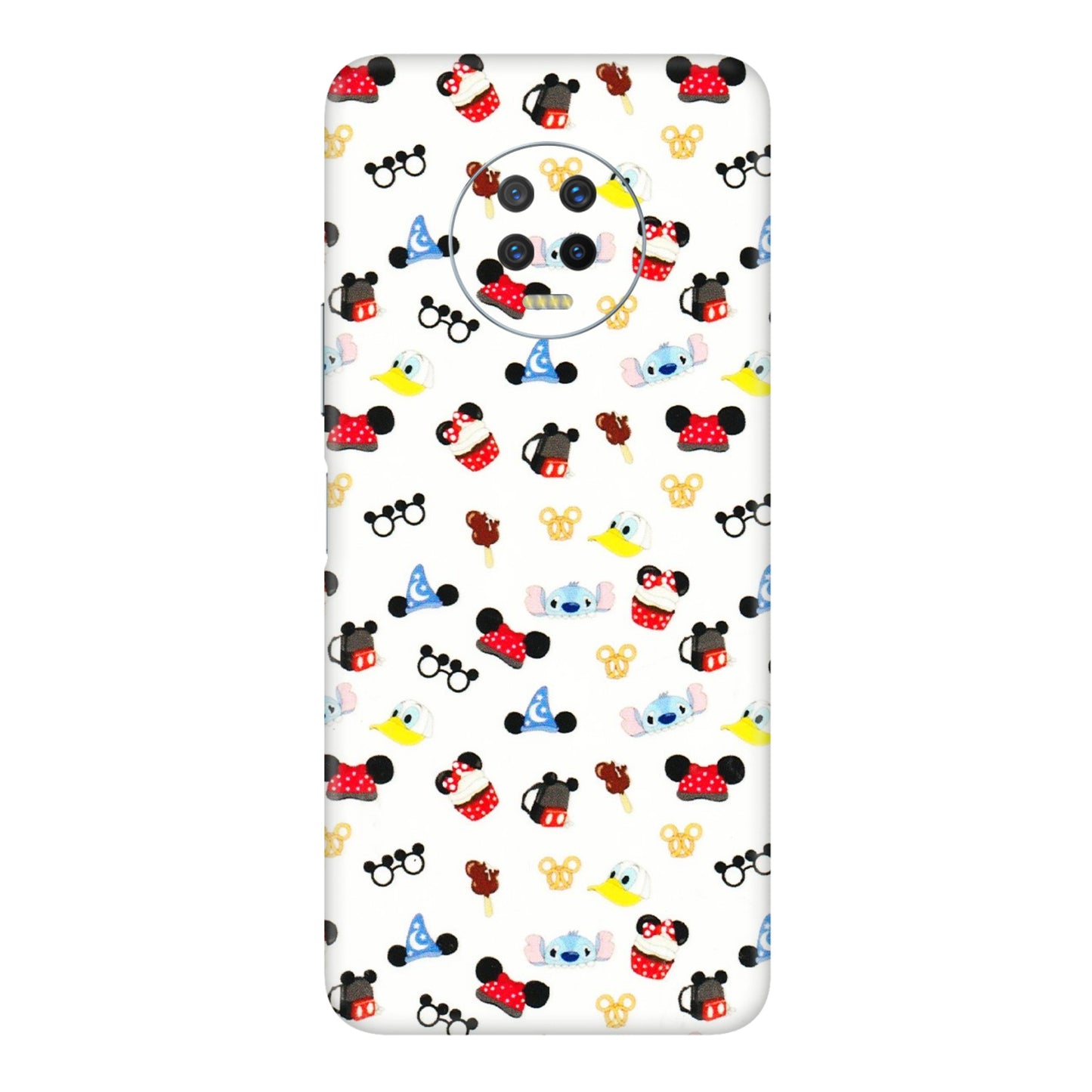 INFINIX Phone Skins (All Models) - Minnie Mouse & Donald Doodles s - 3D Embossed Finish (L-194) Infinix Note 7