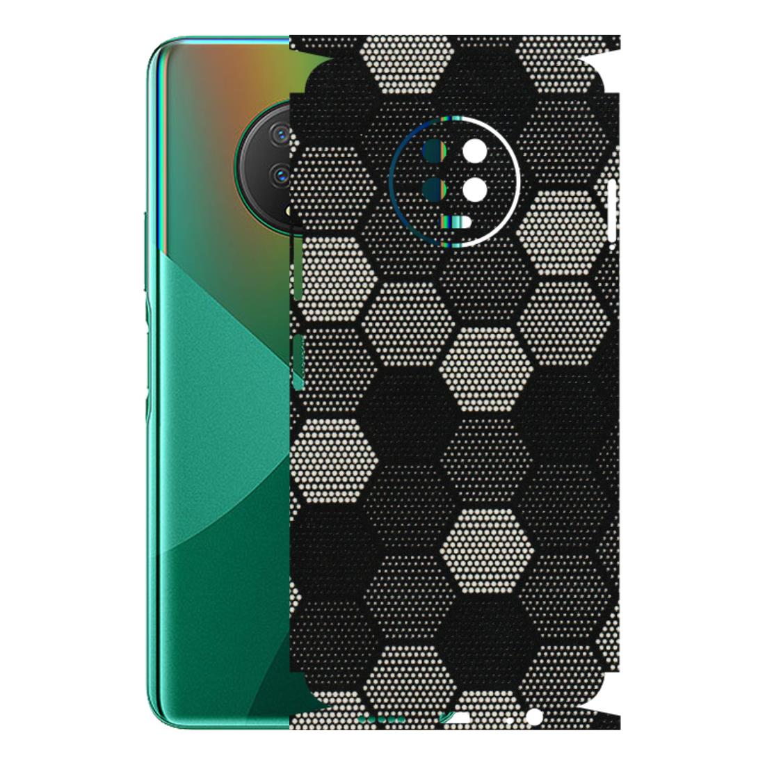 INFINIX Phone Skins (All Models) - Black & White Dotted Honeycomb Texture - 3D Embossed Finish (L-202) Infinix Note 7