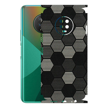 INFINIX Phone Skins (All Models) - Black & White Dotted Honeycomb Texture - 3D Embossed Finish (L-202) Infinix Note 7