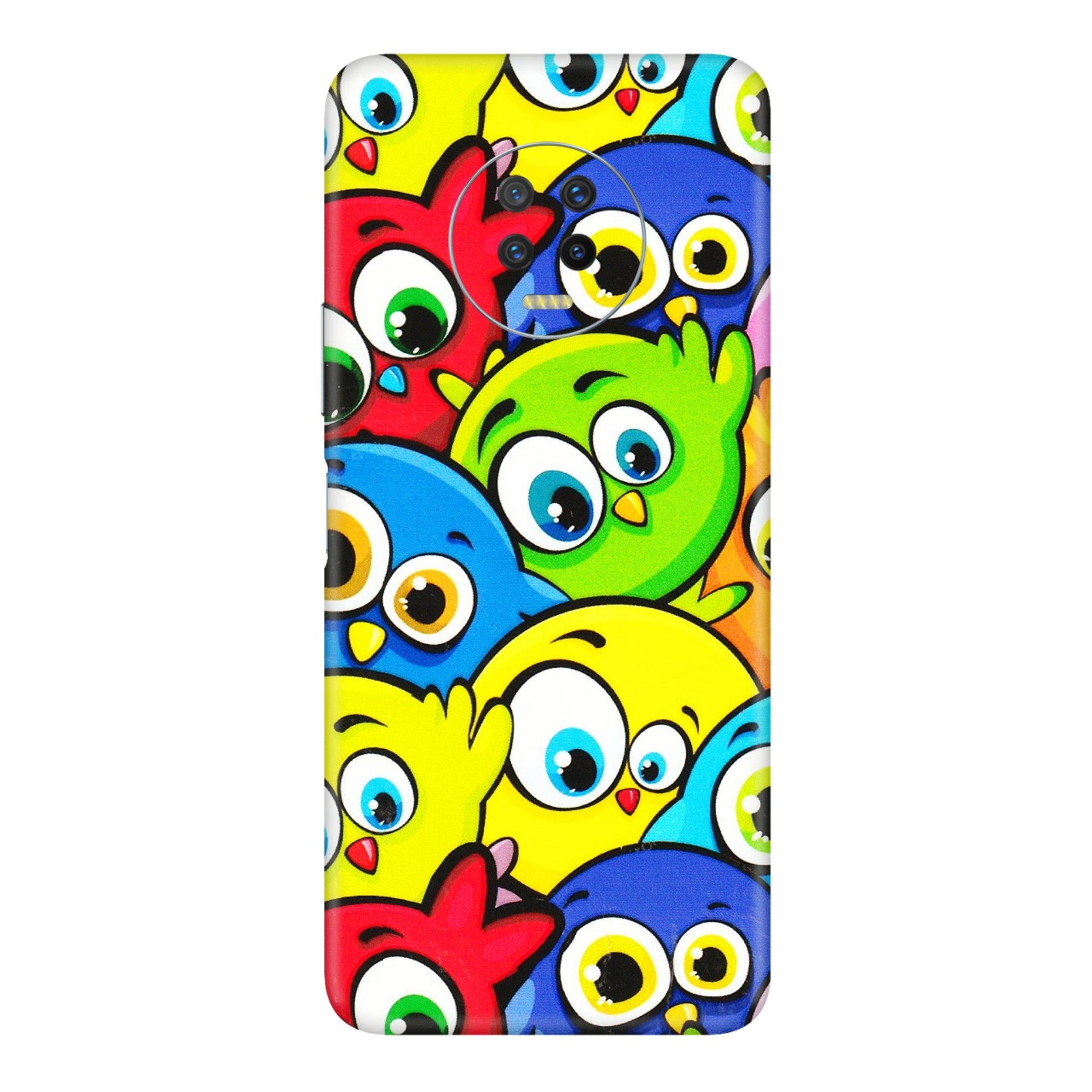 INFINIX Phone Skins (All Models) - Cute Fluffy Birds - 3D Embossed Finish (L-213) Infinix Note 7