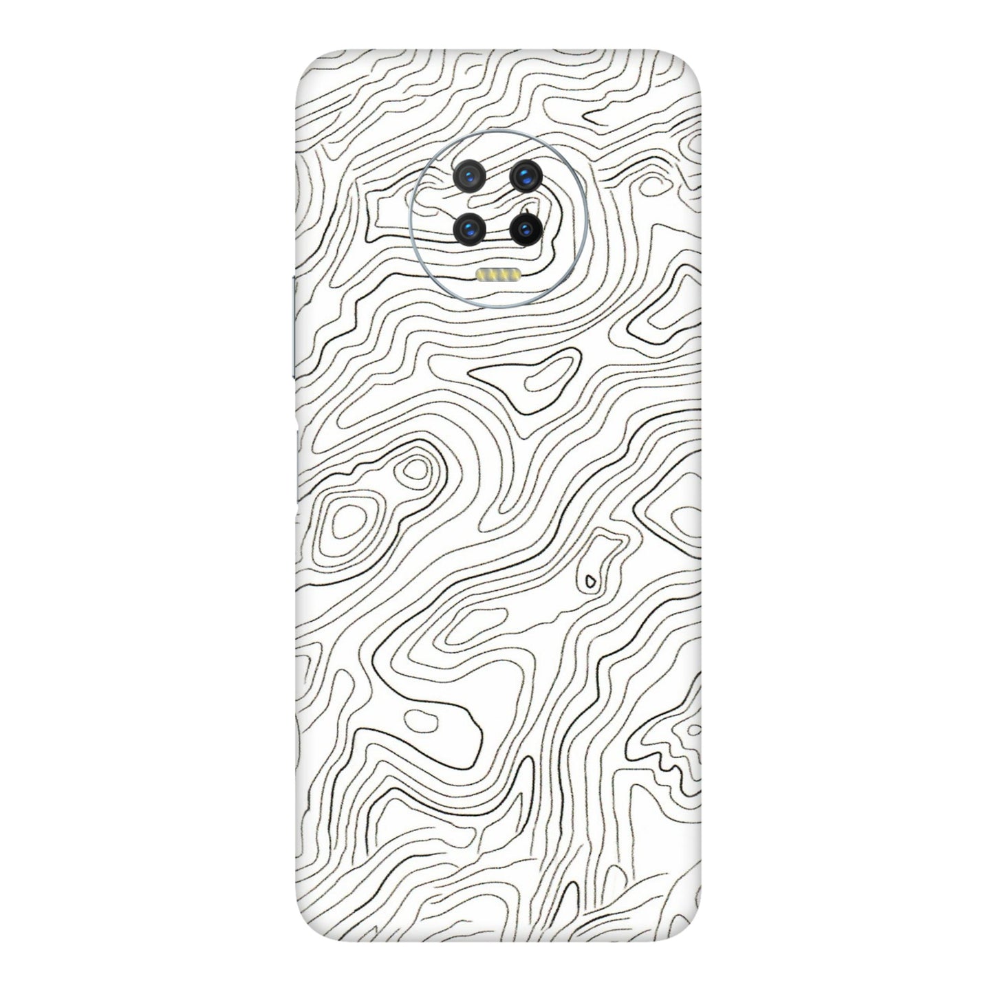 INFINIX Phone Skins (All Models) - White Black Swirls - 3D Embossed Finish (L-219) Infinix Note 7