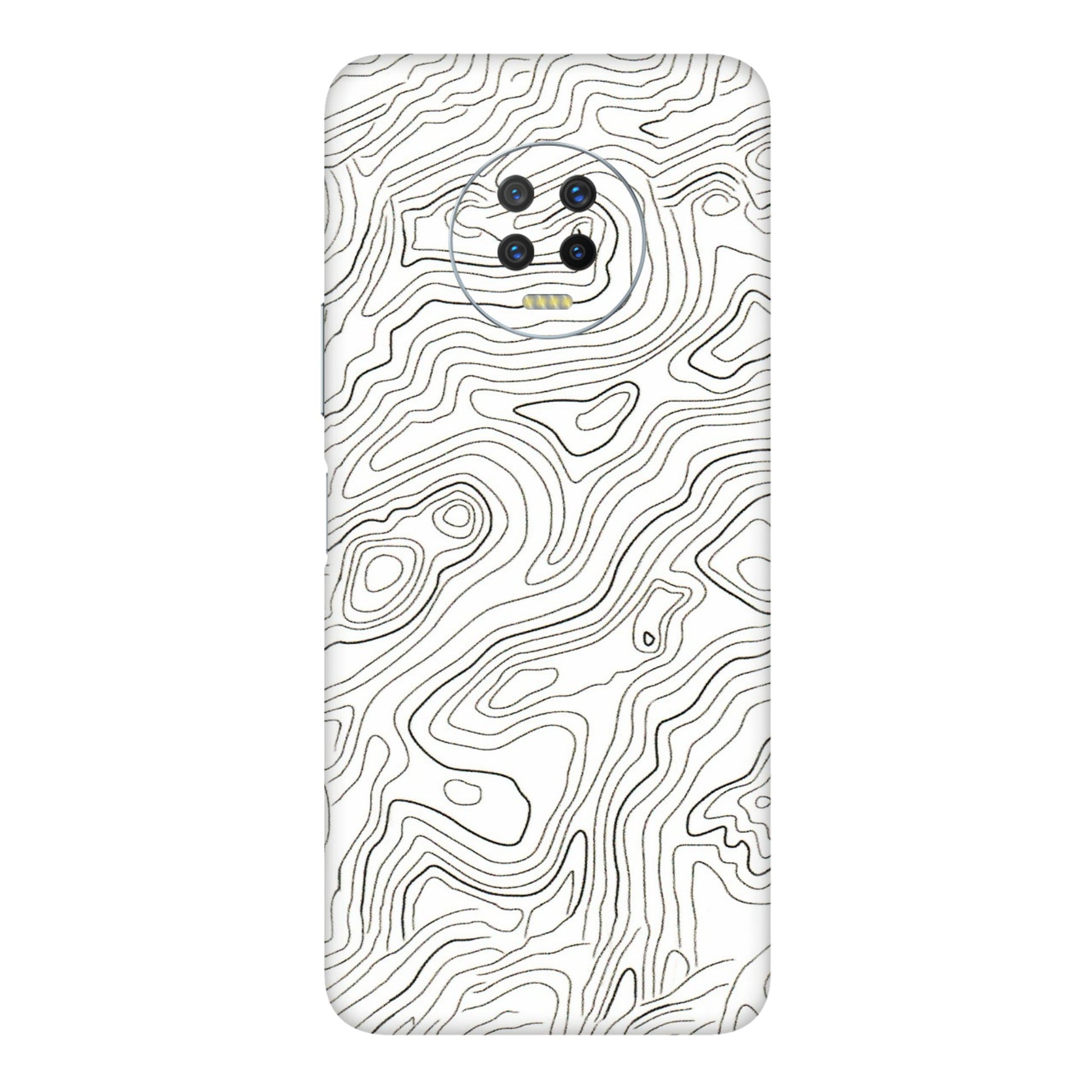 INFINIX Phone Skins (All Models) - White Black Swirls - 3D Embossed Finish (L-219) Infinix Note 7
