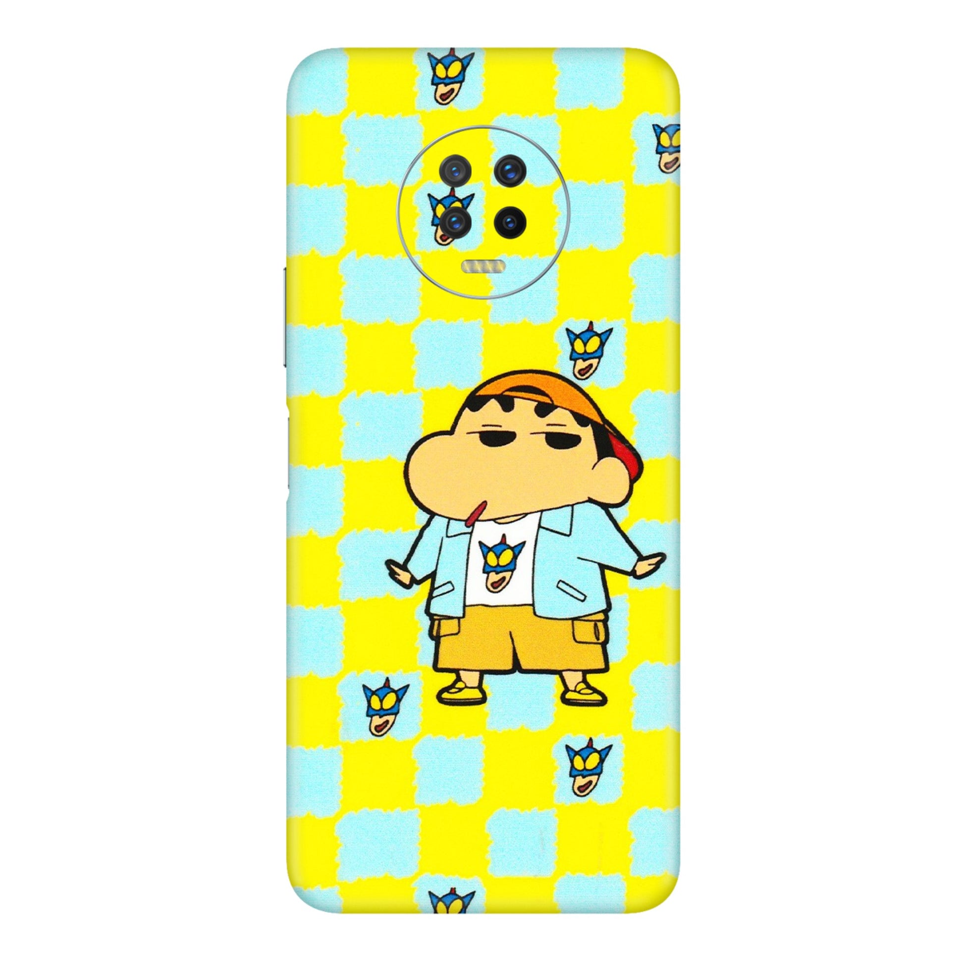 INFINIX Phone Skins (All Models) - Yellow Blue Shinchan Cute - 3D Embossed Finish (L-221) Infinix Note 7