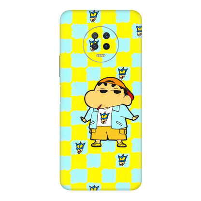 INFINIX Phone Skins (All Models) - Yellow Blue Shinchan Cute - 3D Embossed Finish (L-221) Infinix Note 7