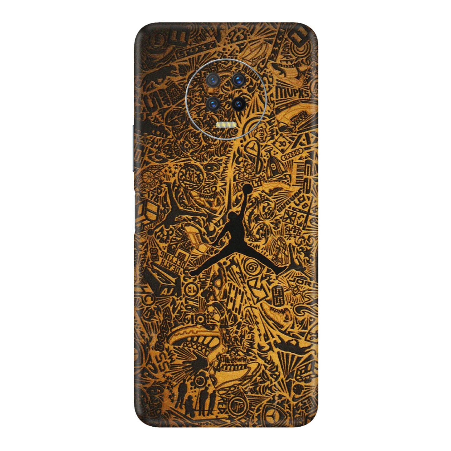 INFINIX Phone Skins (All Models) - Premium Gold Basketball Player - 3D Embossed Finish (L-236) Infinix Note 7