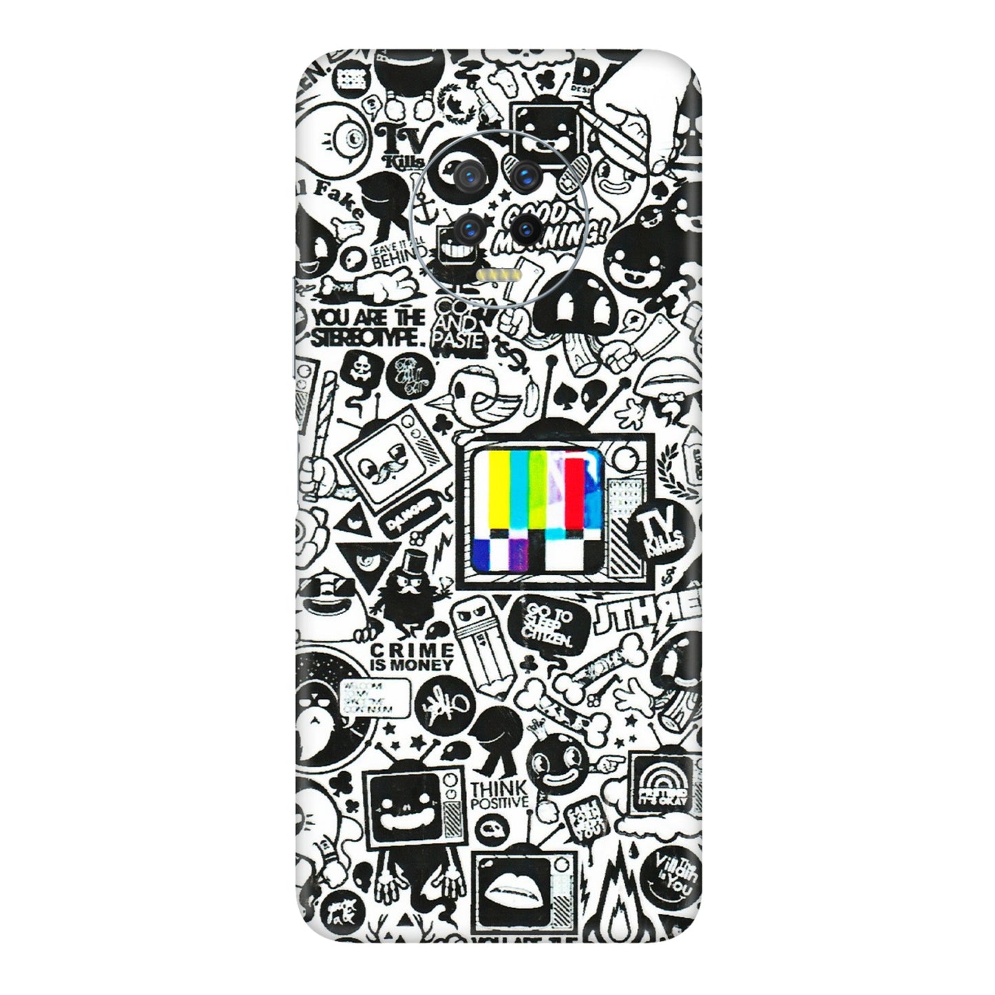 INFINIX Phone Skins (All Models) - Doodles Positive Art - 3D Embossed Finish (L-263) Infinix Note 7