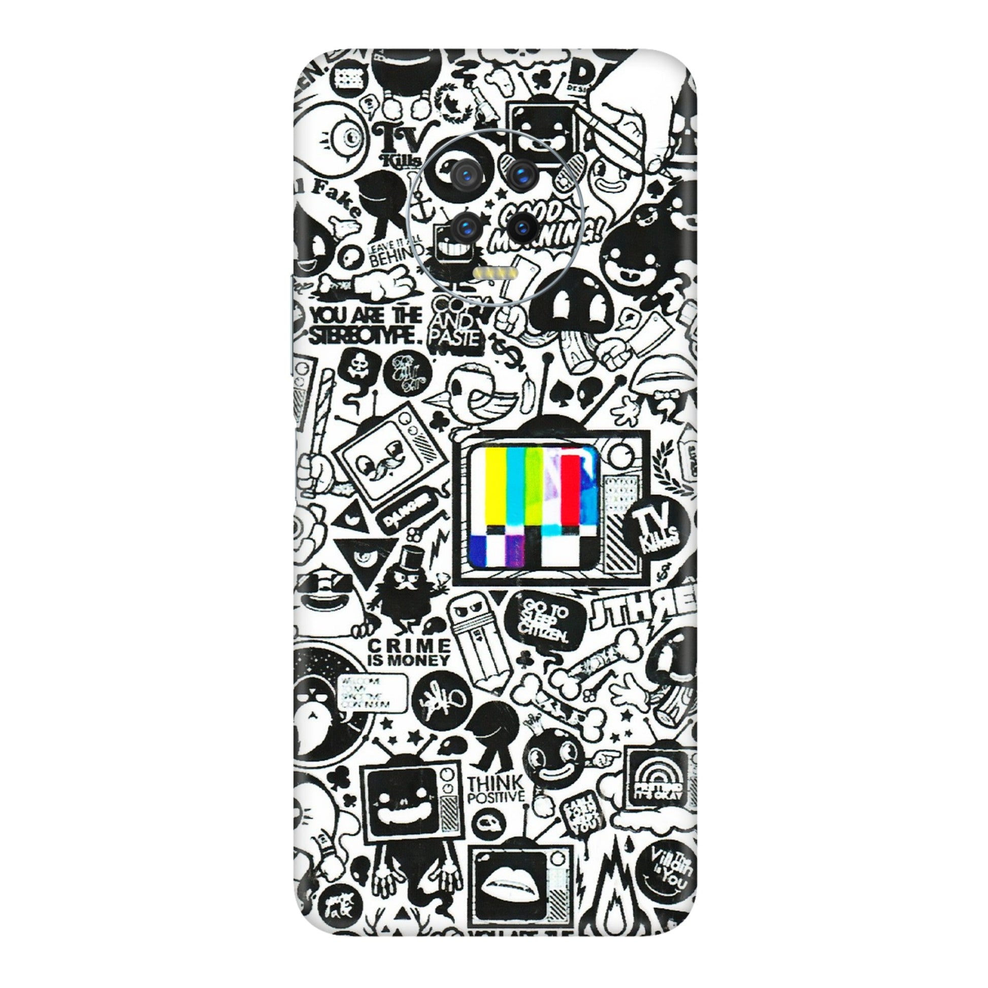 INFINIX Phone Skins (All Models) - Doodles Positive Art - 3D Embossed Finish (L-263) Infinix Note 7