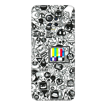 INFINIX Phone Skins (All Models) - Doodles Positive Art - 3D Embossed Finish (L-263) Infinix Note 7