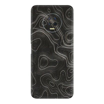 INFINIX Phone Skins (All Models) - Abstract White Line Map - 3D Embossed Finish (L-269) Infinix Note 7