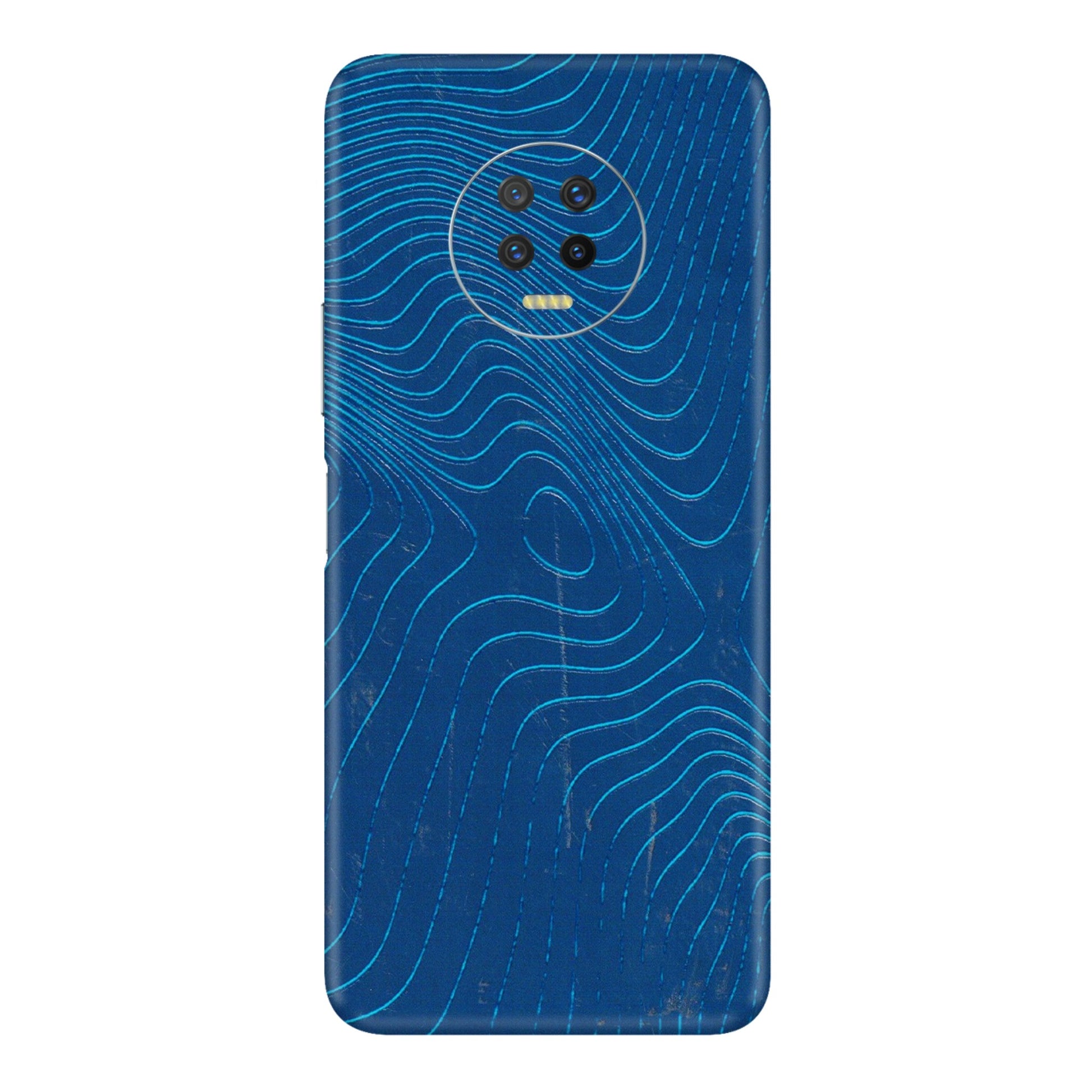 INFINIX Phone Skins (All Models) - Abstract Blue Line Map - 3D Embossed Finish (L-272) Infinix Note 7