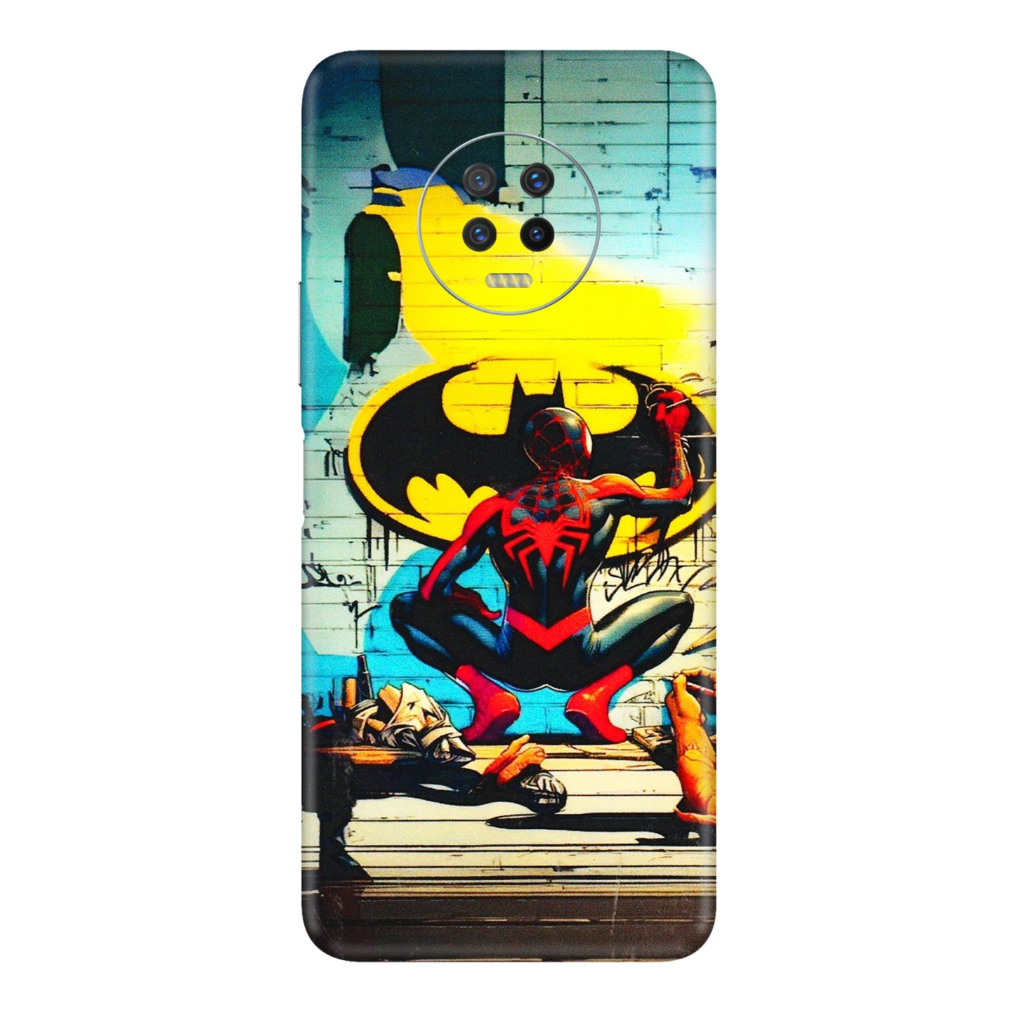 INFINIX Phone Skins (All Models) - New Spiderman Bat Logo - 3D Embossed Finish (L-309) Infinix Note 7