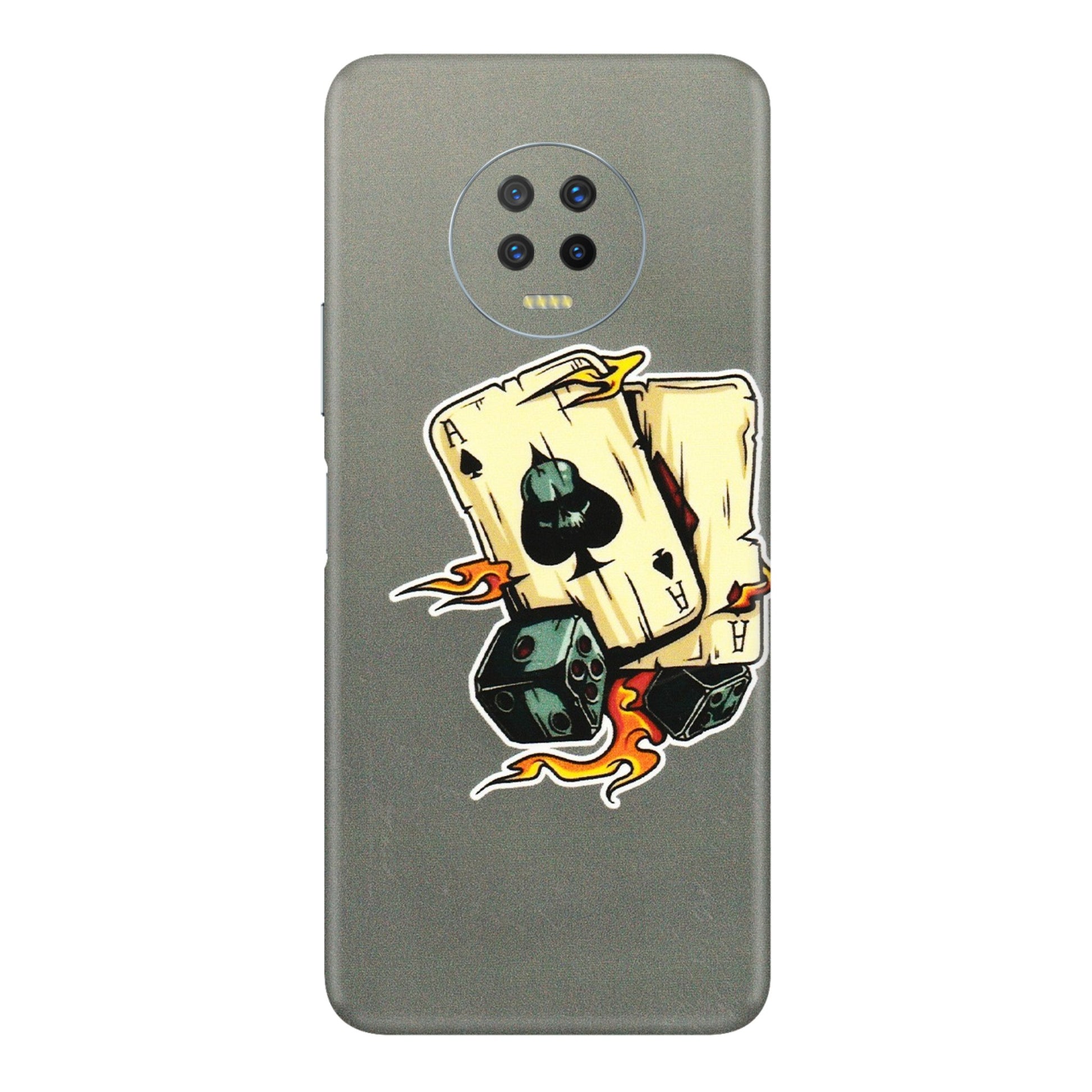 INFINIX Phone Skins (All Models) - Grey Cards Of Ace - 3D Embossed Finish (L-77) Infinix Note 7