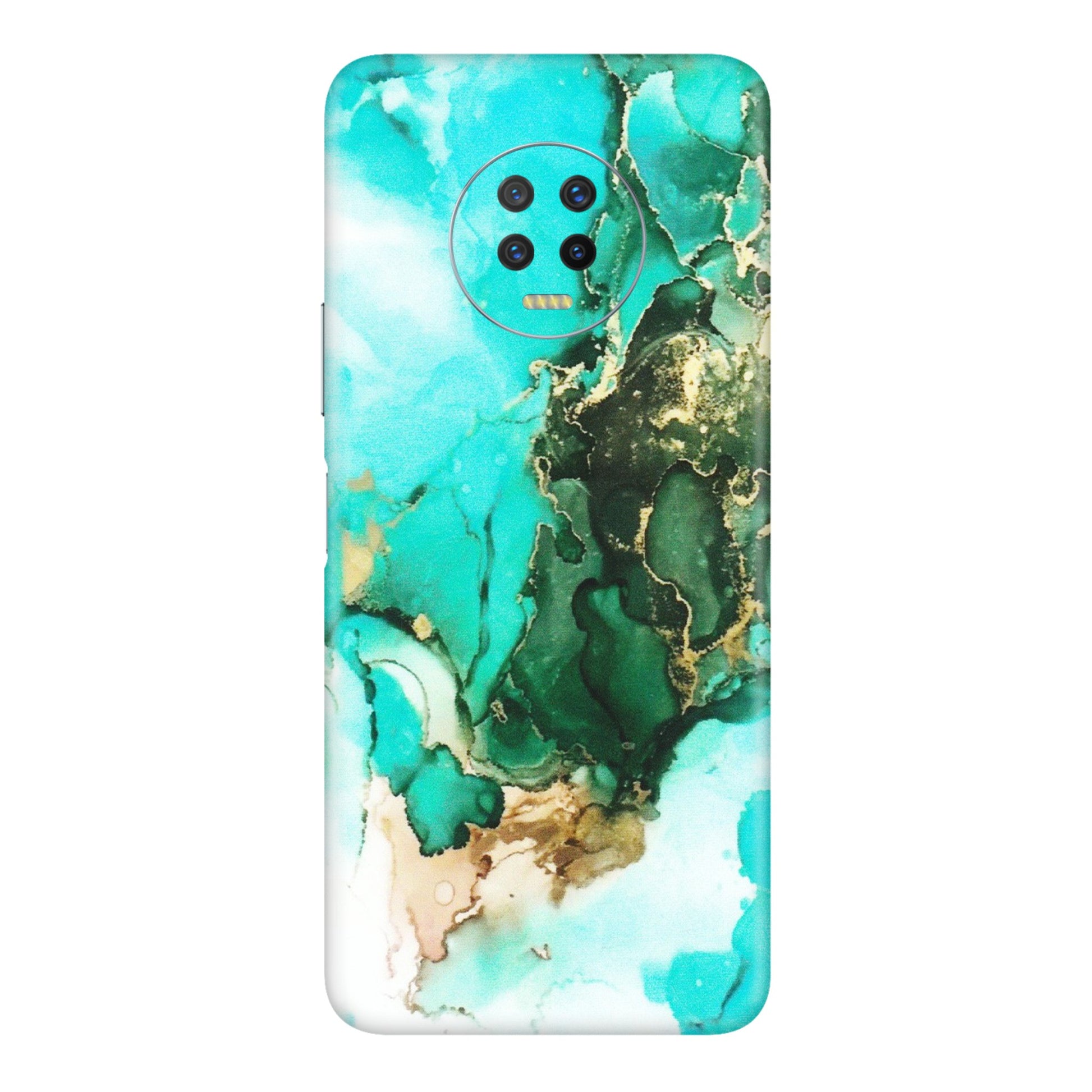 INFINIX Phone Skins (All Models) - The Blue Gold Marble - Matte Finish (M-124) Infinix Note 7