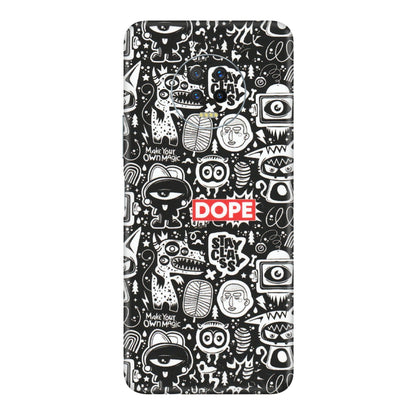 INFINIX Phone Skins (All Models) - Dope Stay Classy Black Doodles - Matte Finish (M-126) Infinix Note 7