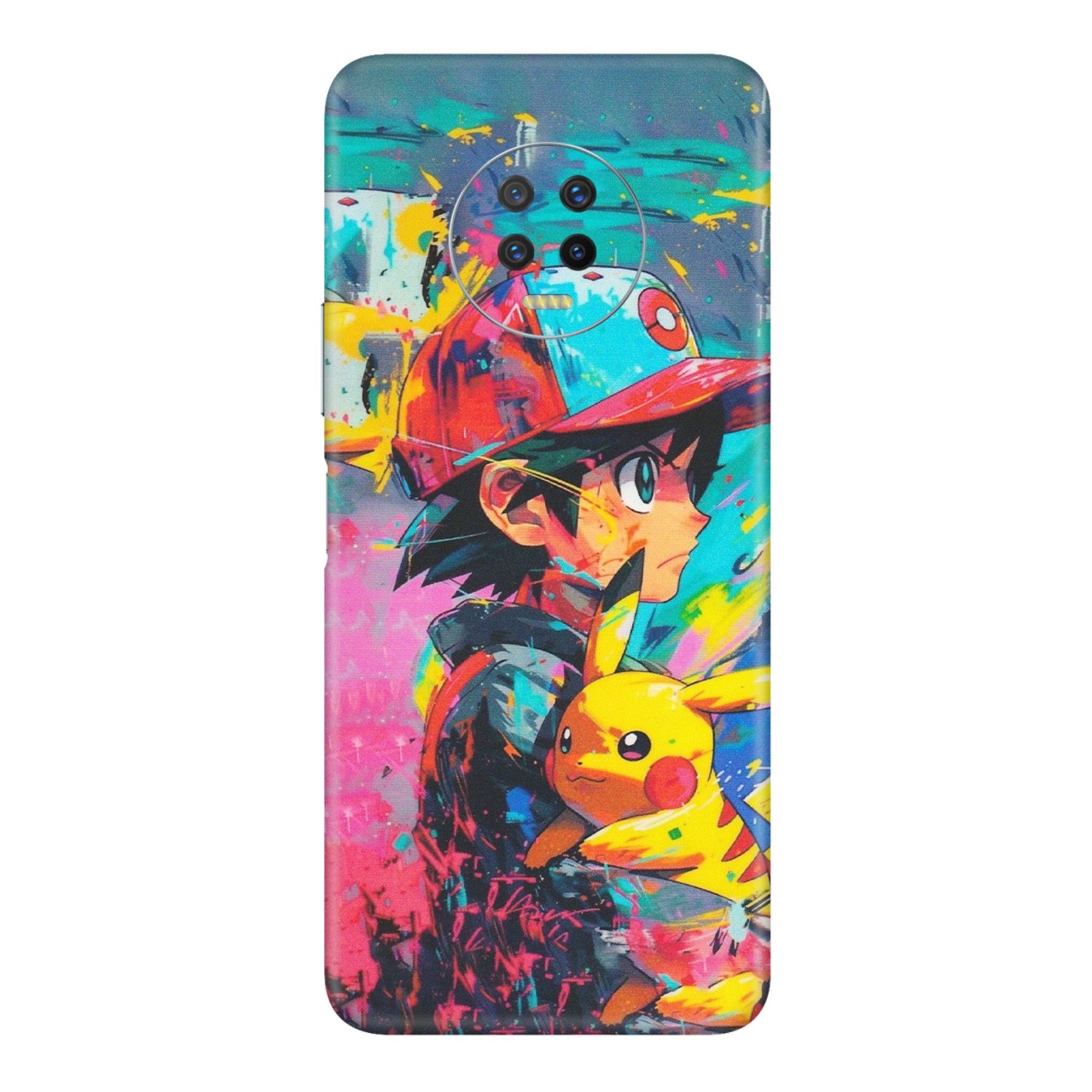 INFINIX Phone Skins (All Models) - Ash & Pikachu - Matte Finish (M-26) Infinix Note 7