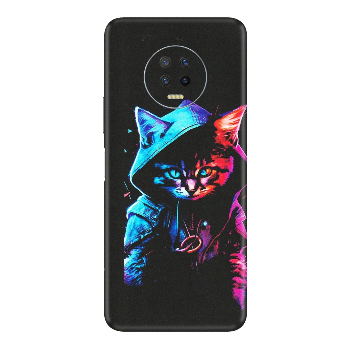INFINIX Phone Skins (All Models) - Cyberpunk Cat - Matte Finish (M-45) Infinix Note 7
