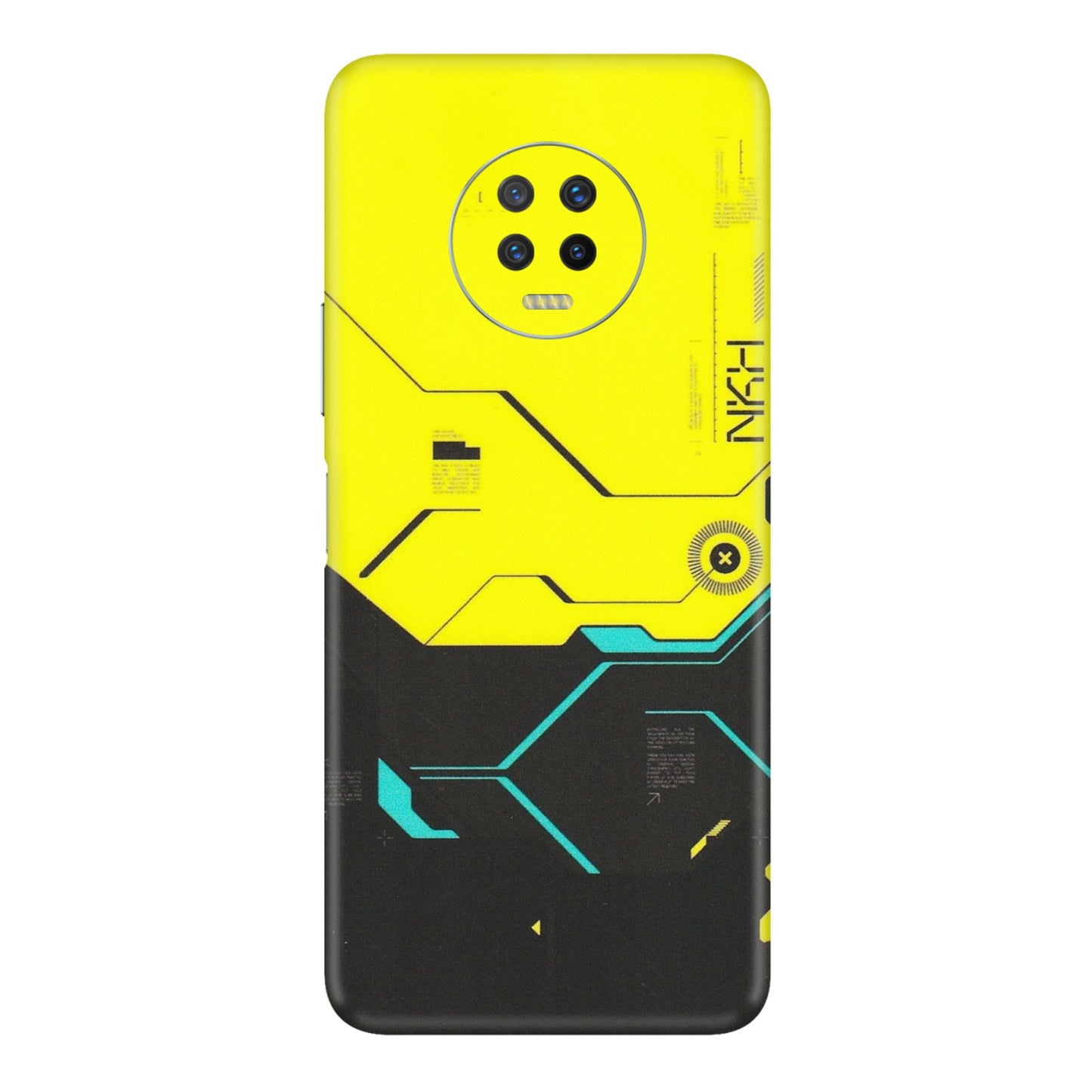 INFINIX Phone Skins (All Models) - Black Yellow Technica - Matte Finish (M-53) Infinix Note 7
