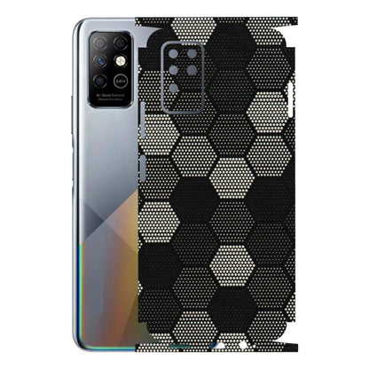 INFINIX Phone Skins (All Models) - Black & White Dotted Honeycomb Texture - 3D Embossed Finish (L-202) Infinix Note 8