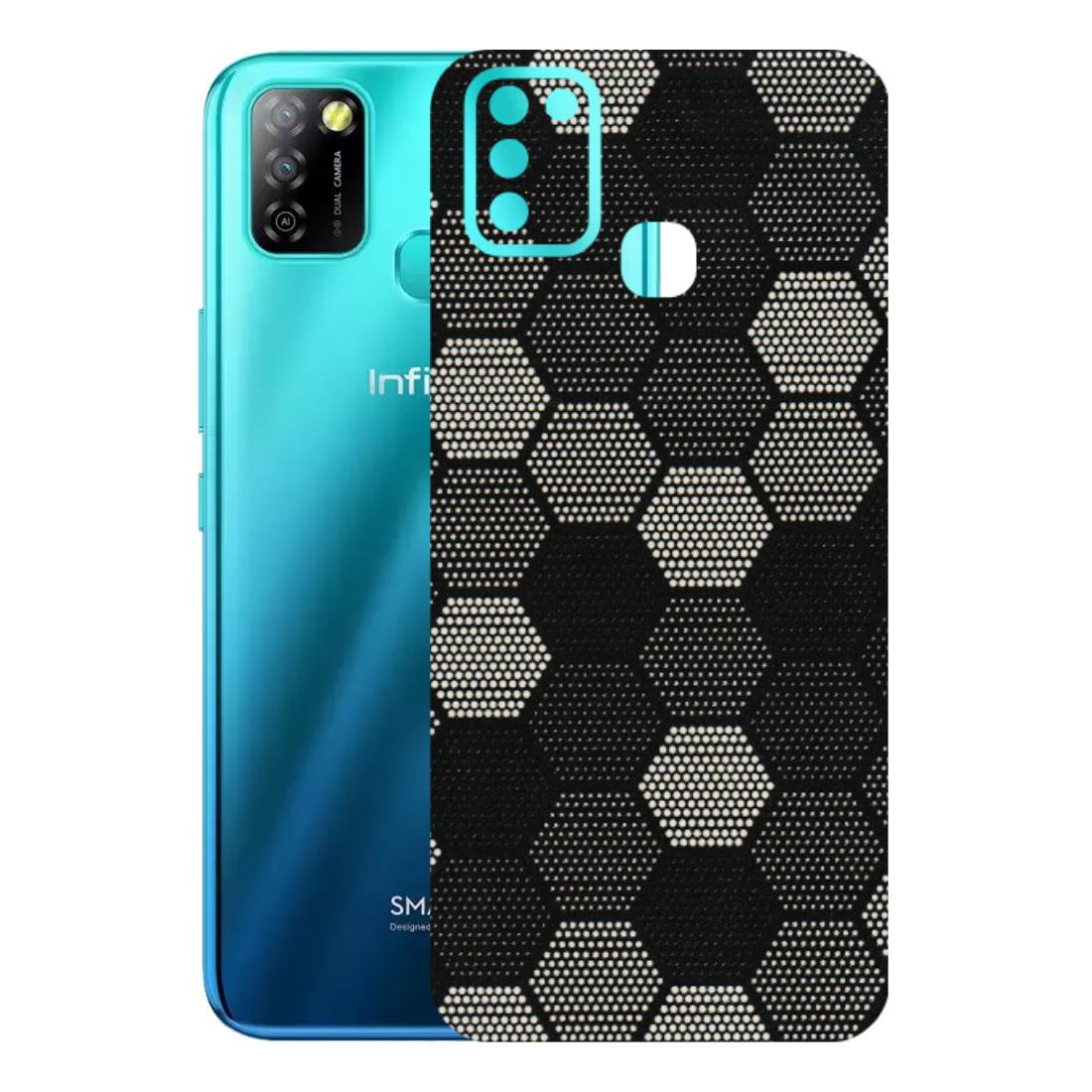 INFINIX Phone Skins (All Models) - Black & White Dotted Honeycomb Texture - 3D Embossed Finish (L-202) Infinix Smart 5A