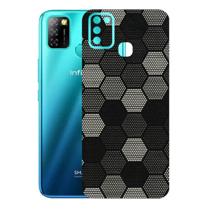 INFINIX Phone Skins (All Models) - Black & White Dotted Honeycomb Texture - 3D Embossed Finish (L-202) Infinix Smart 5A