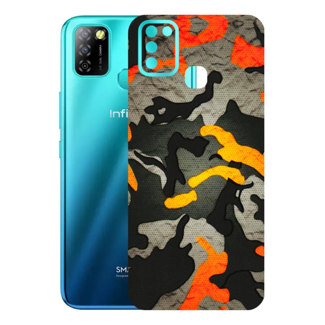 INFINIX Phone Skins (All Models) - Orange Camouflage - 3D Embossed Finish (L-204) Infinix Smart 5A