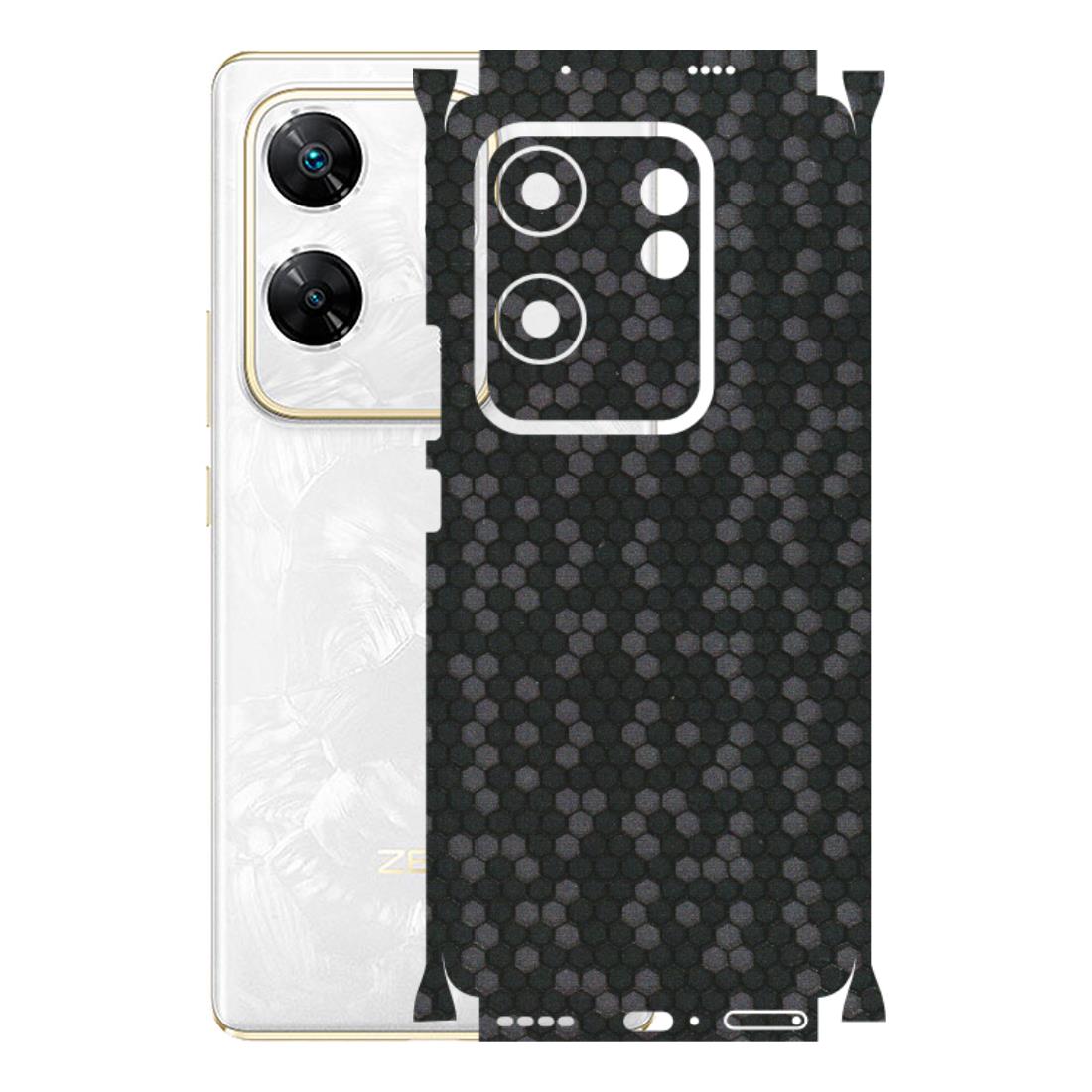 INFINIX Phone Skins (All Models) - Black Grey Honeycomb Sober - 3D Embossed Finish (L-85) Infinix Zero 30 4G