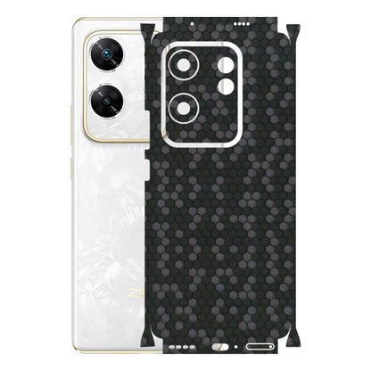 INFINIX Phone Skins (All Models) - Black Grey Honeycomb Sober - 3D Embossed Finish (L-85) Infinix Zero 30 4G