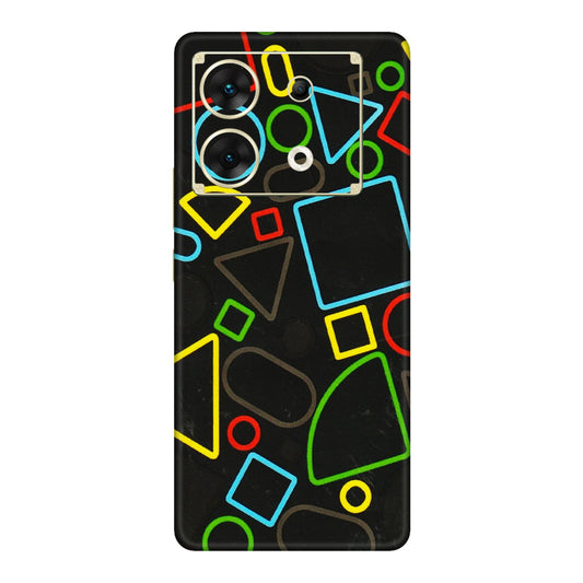INFINIX Phone Skins (All Models) - Black Shapes - 3D Embossed Finish (L-131) Infinix Zero 30 (5G)