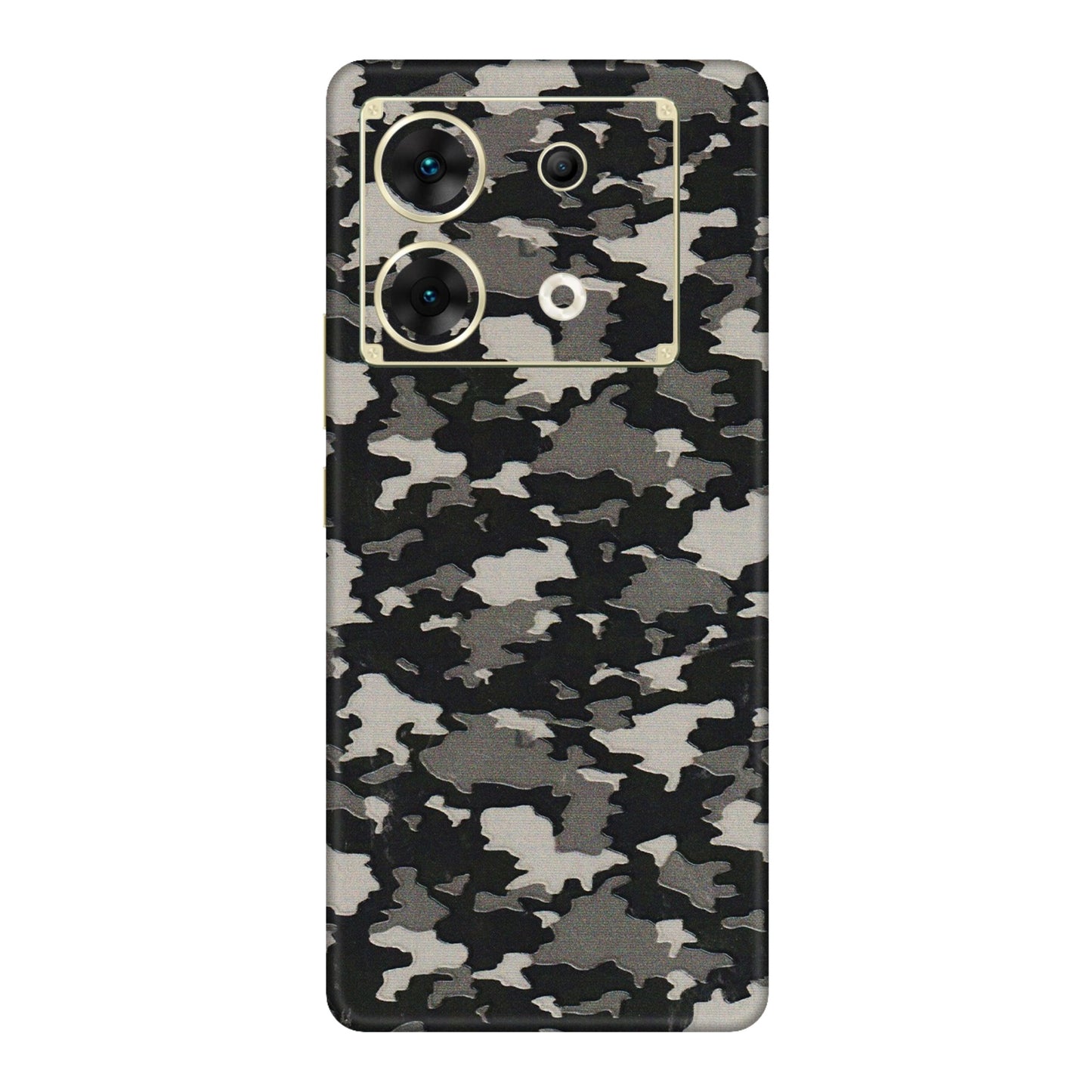 INFINIX Phone Skins (All Models) - Black/Grey Camoflaunge - 3D Embossed Finish (L-142) Infinix Zero 30 (5G)
