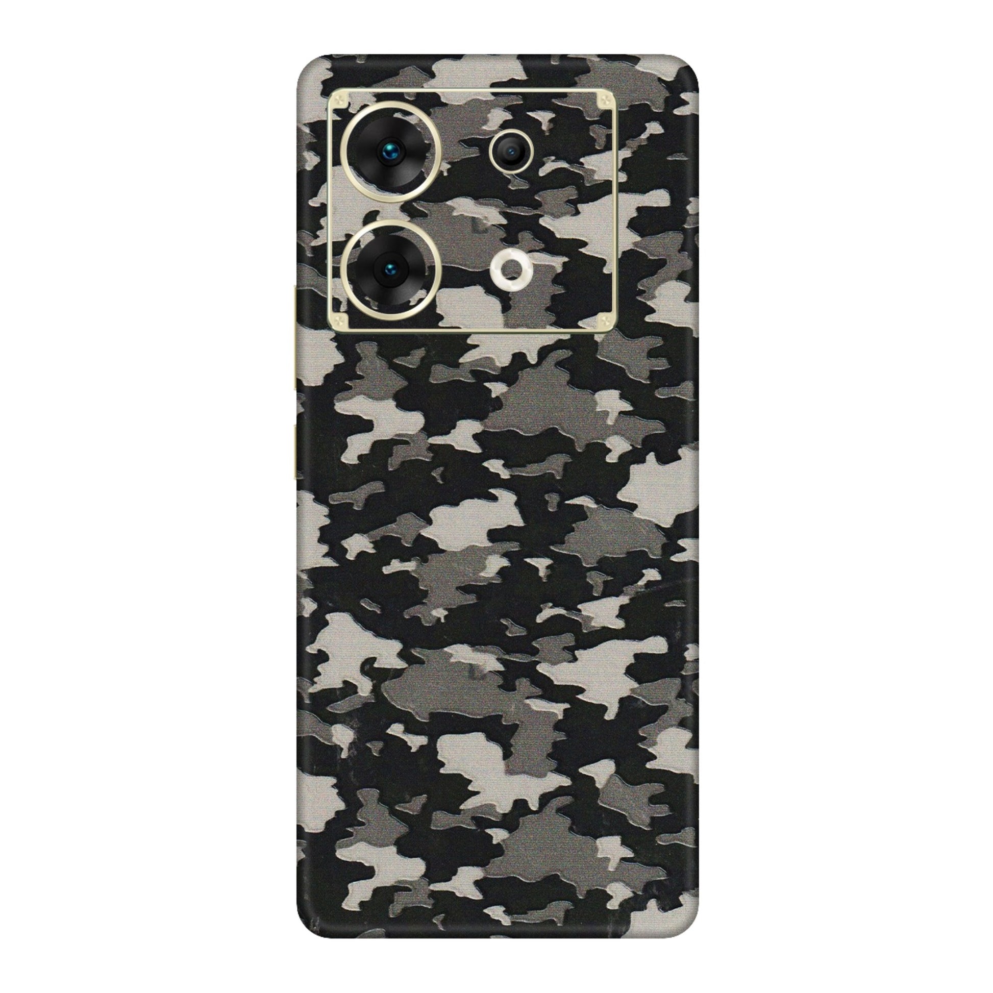 INFINIX Phone Skins (All Models) - Black/Grey Camoflaunge - 3D Embossed Finish (L-142) Infinix Zero 30 (5G)